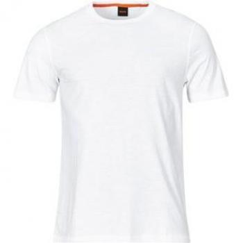 Hugo Boss, T-Shirts, male, White, Size: L Short Sleeve T-Shirt