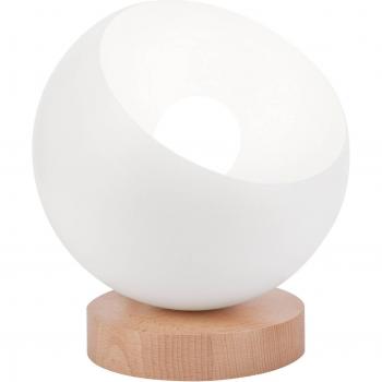 Envostar Arvid Holzfuß Tischlampe mit hellem Schirm