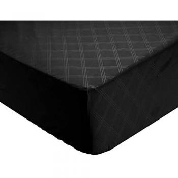 Ameha Double Bed Sheet, 25 cm Deep, Black – Brushed Microfiber & Fade Resistant