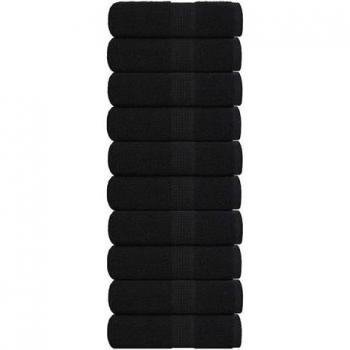 Elegant Black Towel Set – 10pcs, 30×50 cm, 360 gsm, Cotton Only