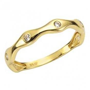 Fascination by Ellen K. Damenring 375 Gelbgold mit Zirkonia weiß