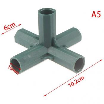 Conector Angulo Recto 4‑Way Jardín 16 mm