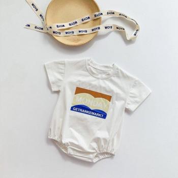 Baby Jumpsuit with Cartoon Letter Print for Boys and Girls