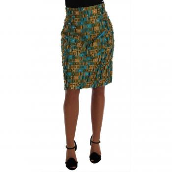 Dolce & Gabbana Women's Multicolor Jacquard Straight Skirt
