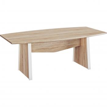 Schreibtisch GAMI MAMBO – 204 cm Breite, Weiß/Eiche Sonoma