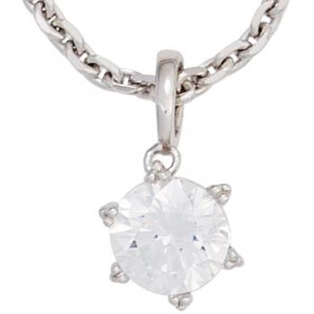 Weißgold Anhänger 333 Gold mit Zirkonia