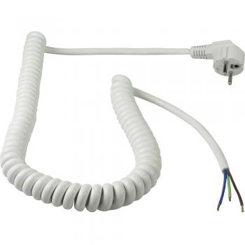 Spiralkabel Anschlussleitung 2,5 m weiß H05VV-F 3G1,5