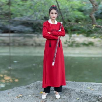 Vêtement d'Époque Hanfu Tangien, Manches Longues, Tenue de Danse Traditionnelle