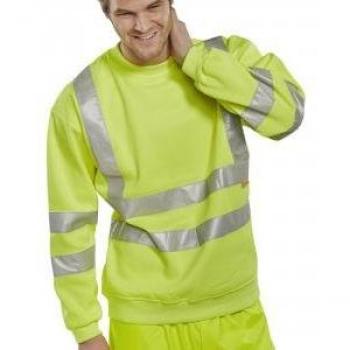 Yellow Fluorescent Hi-Vis Safety Sweatshirt Size 5XL