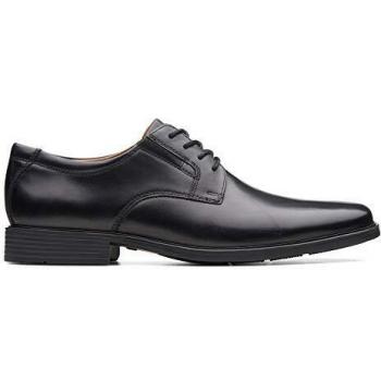 Clarks Men's Tilden Plain Shoes in Black Leather UK 6.5