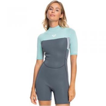 Roxy Prologue Short Femme 10 – néoprène 2/2 mm bleu clair gris
