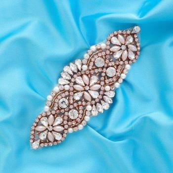Beaded Wedding Sash with Rhinestones TP106