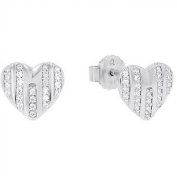 S.Oliver Elegante Ohrstecker für Damen, 925 Silber, Herzform