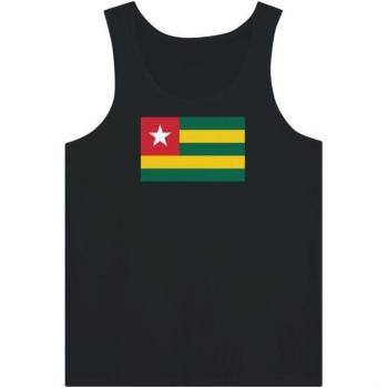 Togo Flag Tank – Schwarz – 100 % Baumwolle – Tailliert – Für Jeden