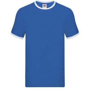 Fruit of the Loom T‑shirt Ringer azul royal/white XXL