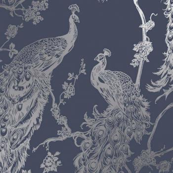 Holden Decor Glistening Peacock Aqua Wallpaper