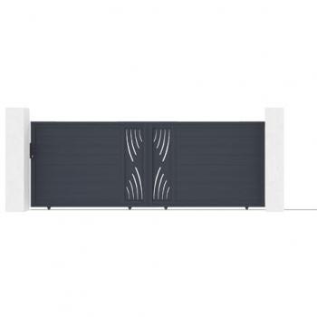 Portail Casanoov VELETA – Aluminium, largeur 4 m, hauteur 140 cm, couleur gris anthracite