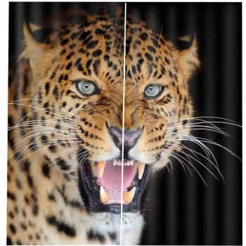 3D Cartoon Blackout Curtain Irate Leopard Print 140x100