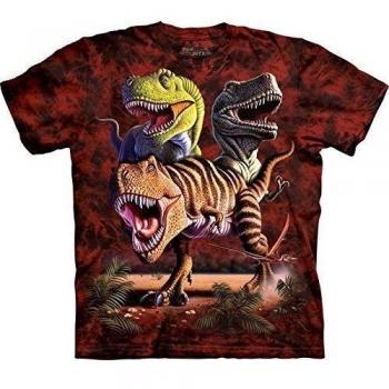 Kids Rex Collage Herren T-Shirt – Rot, Medium