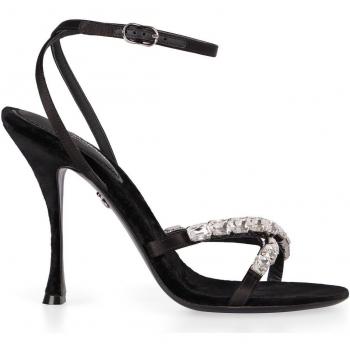 Dolce & Gabbana Women's Black Heeled Satin Sandals – Size 37