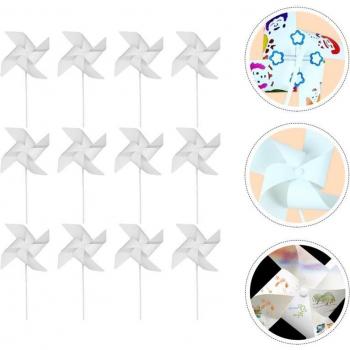 Set de Molinos de Viento Blanco para Niños (12 uds)