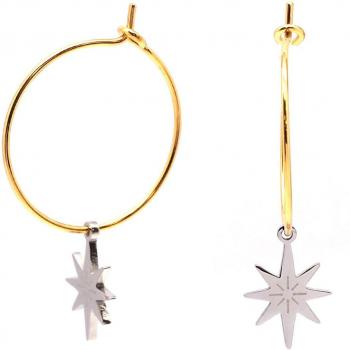 Acciaio Creole Les Trésors De Lily “Stella del Nord” Oro-Argento 17mm 10x8mm