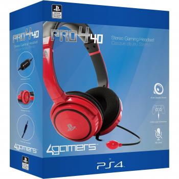 GAMERS AURICULARES GAMING ESTÉREO ROJO PRO4-40