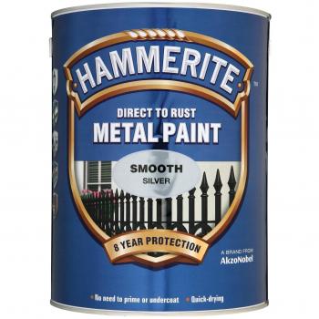 Hammerite Smooth Finish Metal Paint Silver 5000ml