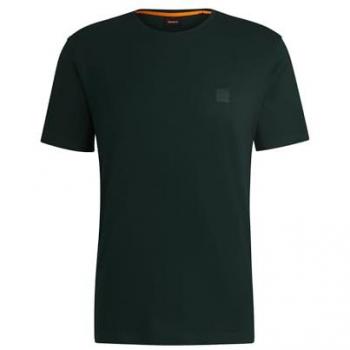 Dunkelgrünes T-Shirt mit Label-Patch 'Tales'
