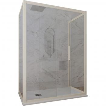Douche Forte 3 côtés 90x160 avec coulisse Champagne Deco Trio