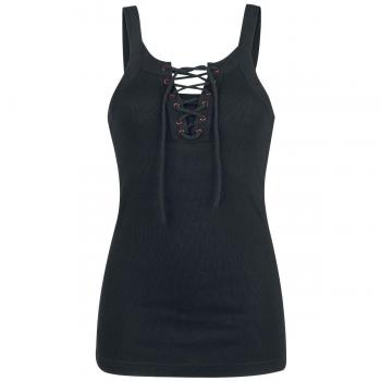Top Nero Ripcord per Donna