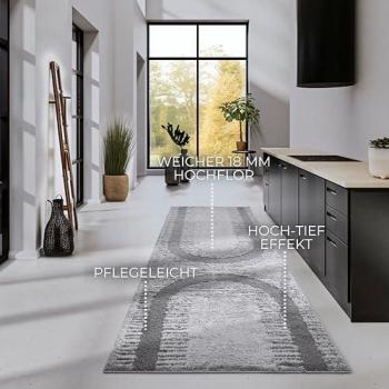 Gallery Light Grey Machine-Woven Area Rug Runner by Elle Decoration