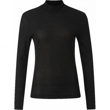 RICH & ROYAL Damen Rollkragenshirt Schwarz Größe S Lurex