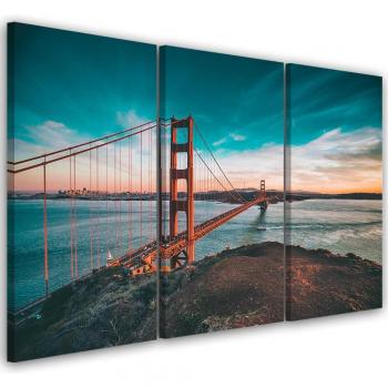 60x40 Golden Gate Bridge Painting in Turquoise