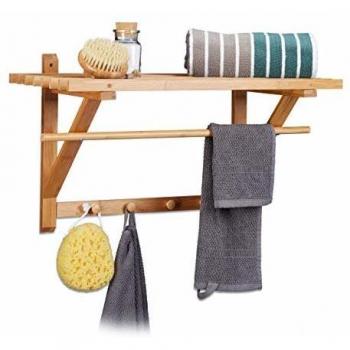 Gancio Porta Teli in Bambù Relaxdays 30x60cm