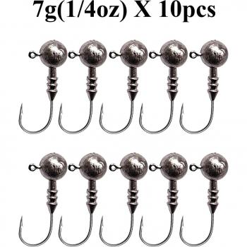Gancho Plantilla de 10 unidades, 3.5‑14g, Acero Alto Carbono y Manivela