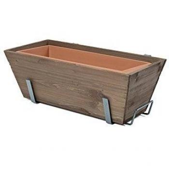 Plastiken Luxe Maceta Balconera, Marrón, 55x23x19 cm