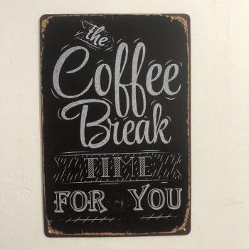 Cartel decorativo de hojalata Tiempo de Café para garaje y pub
