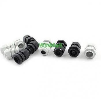 10Pcs M18x1.5 Waterproof Nylon Connectors (Cable Glands, White + Black, 5-10mm)