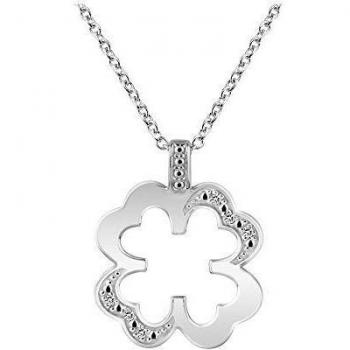 Trèfle en Argent avec Diamant