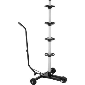 Support de pneus mobile en aluminium noir jusqu'à 225mm avec housse et accessoires inclus