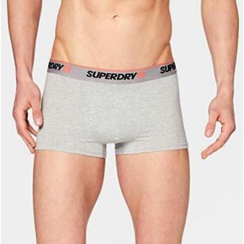 Superdry Classic Trunk Triple Pack Boxer, Gris (Grey Marl Multipack 4Sc), L Homme