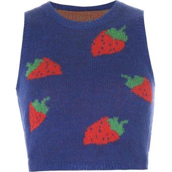 Top de otoño e invierno de fresa Y2K