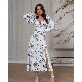 Rochie Floreale Bianca con Spacchi ISSA PLUS S