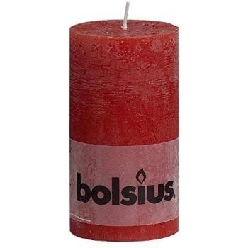 Bolsius Rustik Kerze, Stumpenform, Rot