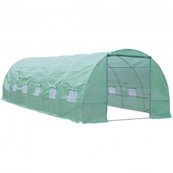 Outsunny Foliengewächshaus für Tomaten und Pflanzen, Treibhaus mit Fenstern, 800 x 300 x 200 cm
