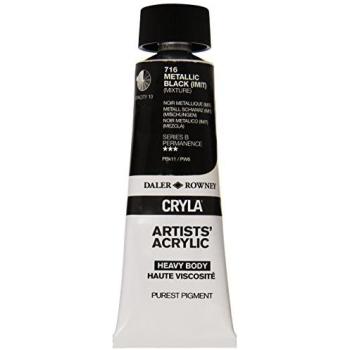 Daler‑Rowney Cryla Series B Professional Acrylic – 75 mL, Metallic Black