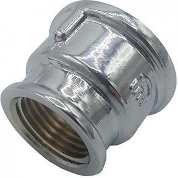 Female Chrome Muff Pipe Connector ½″ × ⅜″