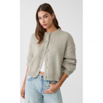 Stradivarius Farbige Strickjacke in Rosa-Grün XS