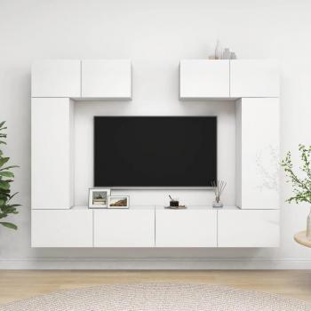 Set di Mobili Porta TV Bianco Lucido 6 pz